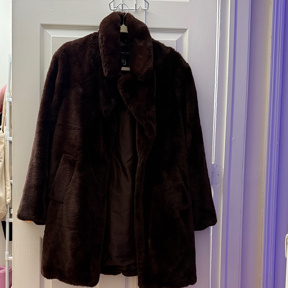 New Look Chocolate Teddy Jacket